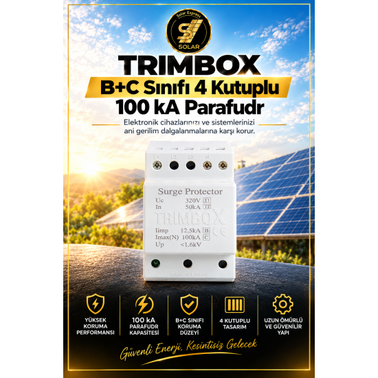 TRIMBOX YM4T1T2 B+C SINIFI 4 KUTUPLU PARAFUDR 100 kA