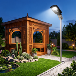Güneş Enerjili Solar 50W  LED Sokak Lambası Dış Mekan Uzaktan Kumandalı Sensörlü  
