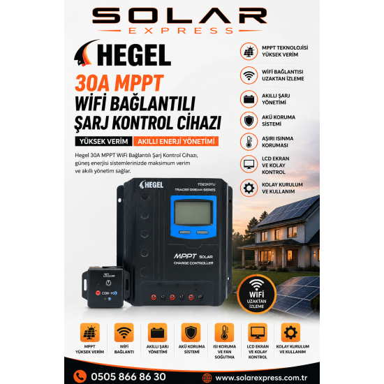 Hegel Şarj Kontrol Cihazları 30A 12-24V MPPT – TD2310TU