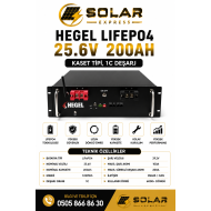 HEGEL LİFEPO4 AKÜ 25.6V 200AH KASET TİPİ, 1C DEŞARJ