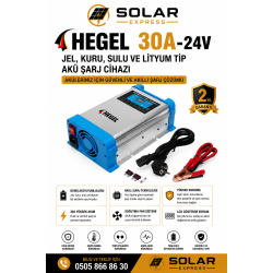 Hegel 30A 24 Volt 7 Aşamalı Şarj Modlu Çift Pil Çıkışlı Akü Şarj Cihazı
