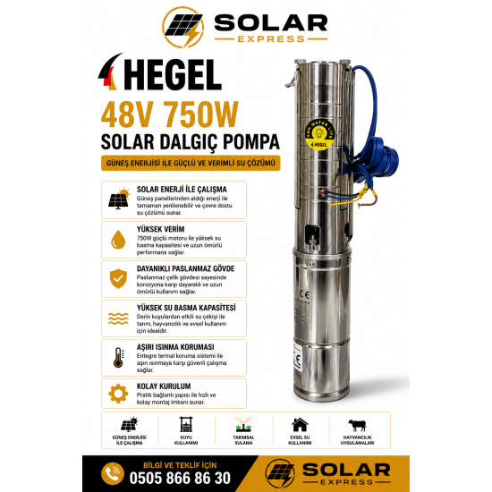 HEGEL 48V 15,5 AMPER DC SOLAR DALGIÇ POMPA