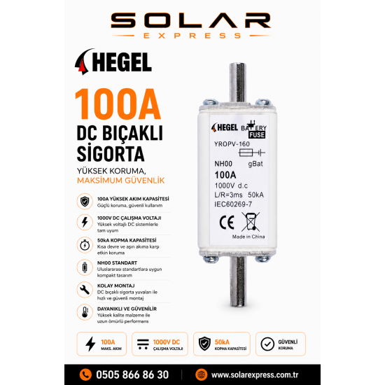 HEGEL 125A DC BIÇAKLI SİGORTA