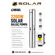  Hegel 2200 Watt AC-DC Solar Dalgıç Pompa - Max.50 Metre - Max.35 Ton Su
