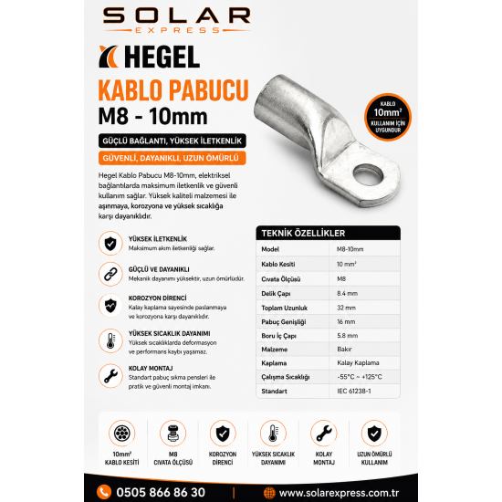 Kablo Pabucu M8-10mm2 – KP-M8-10