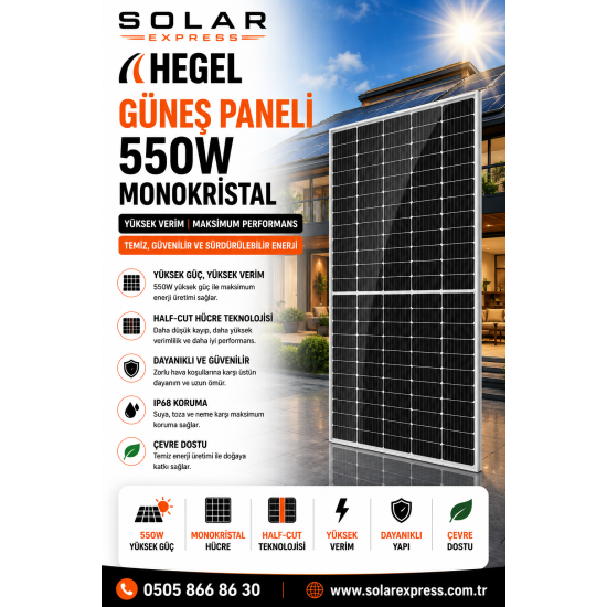 Venta 550W Güneş Paneli Half-Cut Monokristal – SPM550-HC