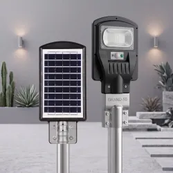 Güneş Enerjili Solar 50W  LED Sokak Lambası Dış Mekan Uzaktan Kumandalı Sensörlü  