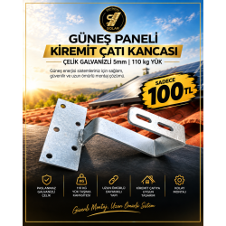 Güneş Paneli Kiremit Çatı Kancası Galvanizli 5 mm 110 Kg Yük