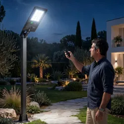 Güneş Enerjili Solar  90W 6500K Beyaz Led Solar Dış Mekan Uzaktan Kumandalı Sokak Armatürü 